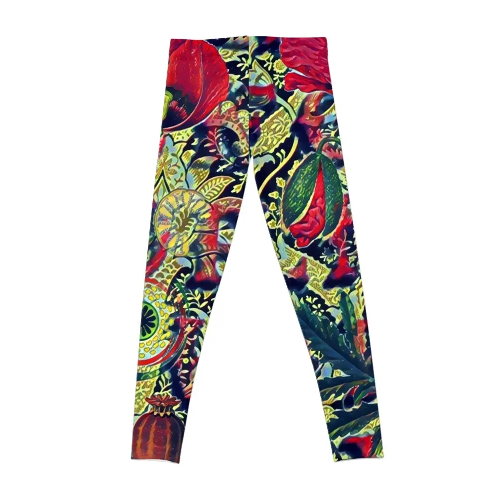 Ediemagic Poppies Sampler Leggings Women's push up gym womans legging gym Womens Leggings