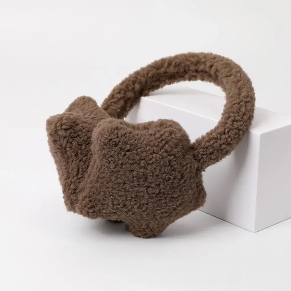 Fashion Autumn Winter Star Fluffy Earmuffs Cute Plush Solid Color Ear Muffs Cold Protection Women Ear Cover Keep Warm
