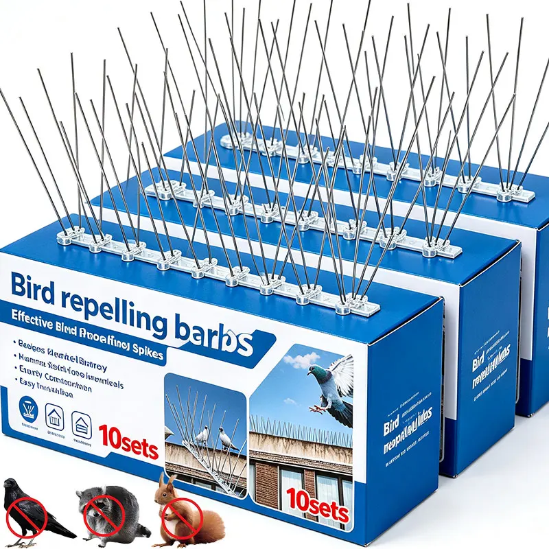 10/1 PIÈCES Pointes anti-oiseaux en acier inoxydable, dissuasives pour pigeons, écureuils et chats, pour toits, balustrades, fenêtres, avant-toits, balcons et clôtures