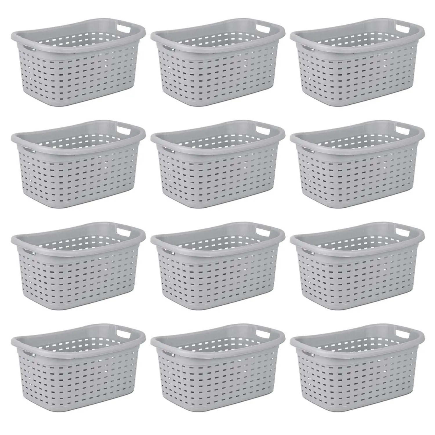 12 Pack Woven Storage Baskets, Short Decorative Organizer Bins for Laundry, Clothes, Shelves, Closets, Pantry and Living Room