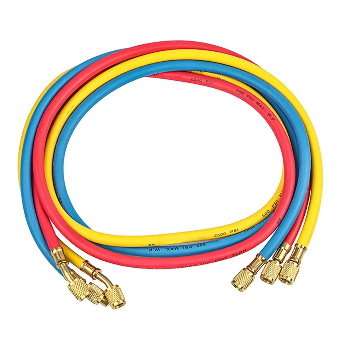 ABNQ 1.5M AC Charging Hose Tube Kit Hose Low Loss Fittings for R134A R12 R22 Refrigerant Air Conditioning Manifold Gauge