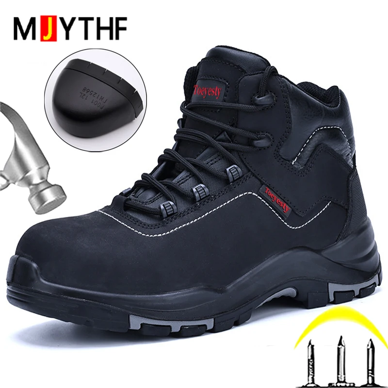 Genuine Leather Men Boots Safety Shoes Waterproof Safety Boot For Engineers Work Shoes Puncture-Proof Indestructible Shoes 2026