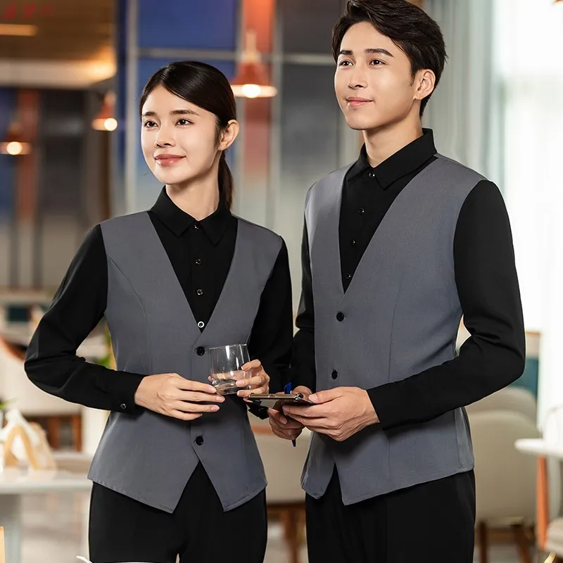 西洋レストラン ステーキハウス カフェ ティーハウス ウェイター フェイクツーピース 長袖 レストラン ケータリング 鍋レストラン 作業服