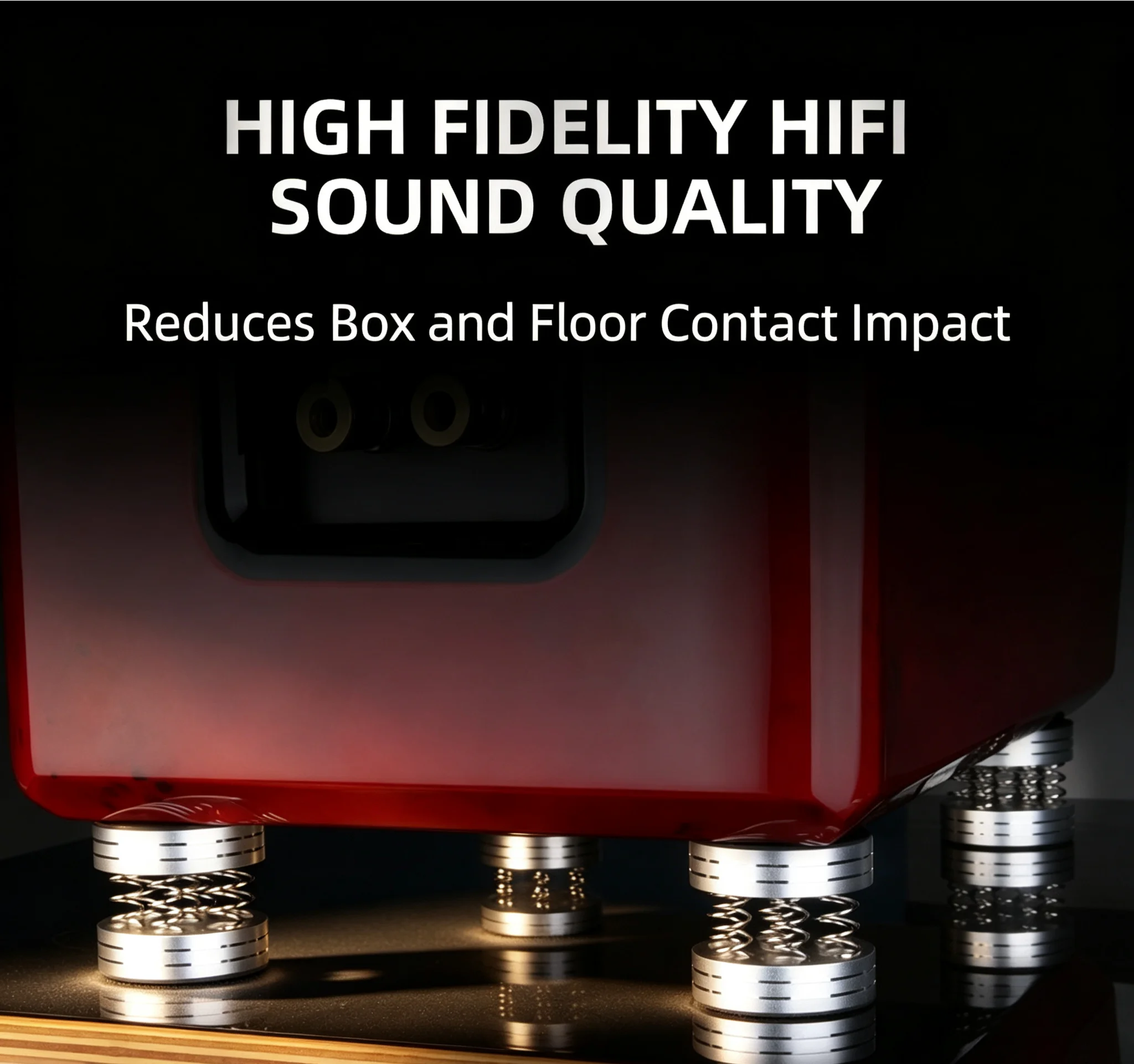 HHDZI aluminum alloy spring speaker feet hi‑fi shock absorber damping foot pad silver black for amplifier turntable