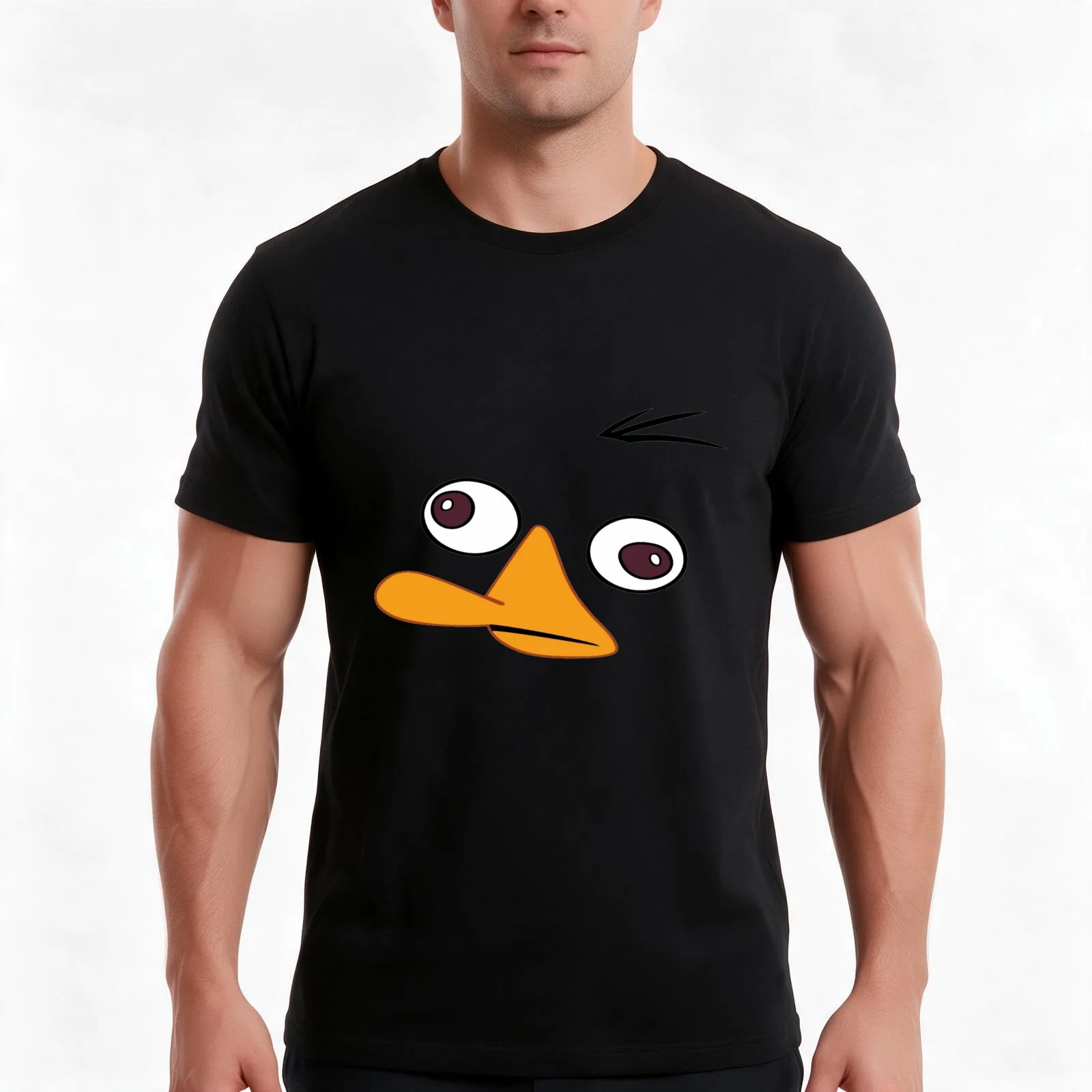 Perry the Platypus Face ! [UltraHD] T-Shirt, Summer Casual Cotton Tee, Oversized Streetwear Tops, Vintage Graphic Print