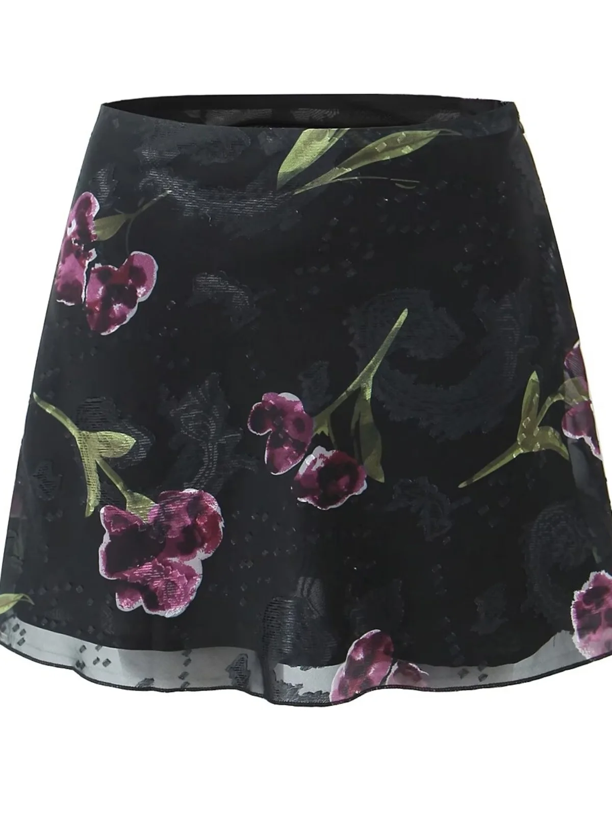 Romantic Print Peaco Blue  Skirt Sexy Leggy Beach ort Skirt for Trendy Women High Waist A-Line Sweet Sle ort Skirt