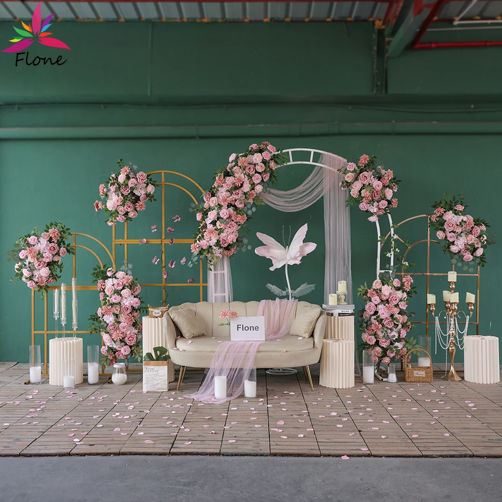 

Свадебные принадлежности для искусственных цветов - изготовленная на заказ 3,9 фута искусственная гирлянда Flores для фона для свадеб и декора мероприятий FL2695