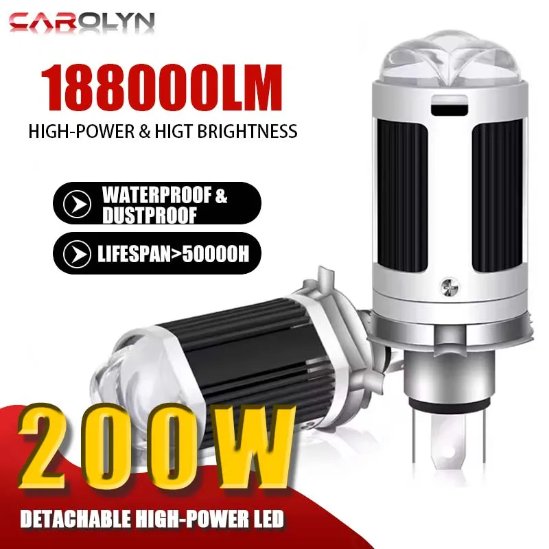 

Carolyn 200W H4 LED Projector Lens 188000LM Bi LED Mini Projector Lens Car Headlight Bulb H4 Headlamp Hi/Lo Beam LED Car Motor