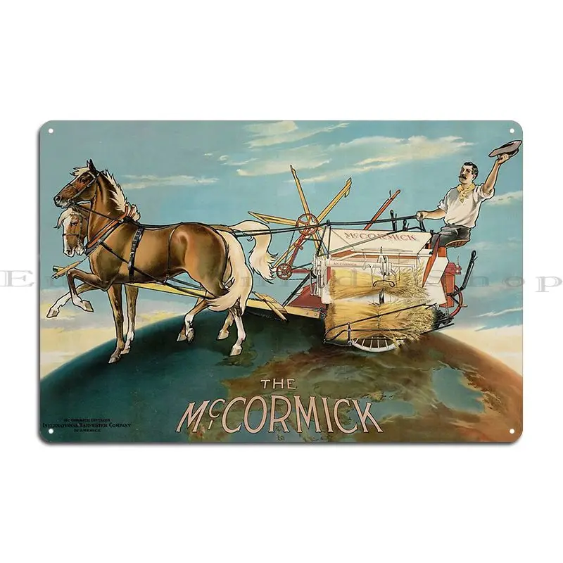 Stk501641a Vintage Advertisement Of A Farmer Operating Agricultural Machinery Metal Plaque Poster Wall Pub Home Tin Sign Poster