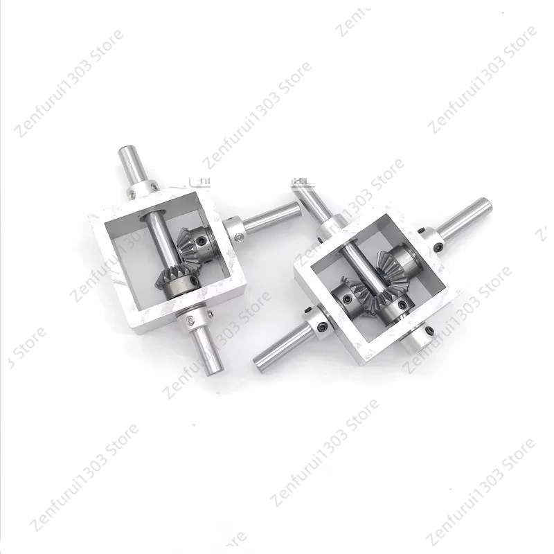 Transmission Reversing Gearbox Dual Output Shaft Bevel Gear Angle Converter 1 1 Alloy Frame 90 Degree Right Angle
