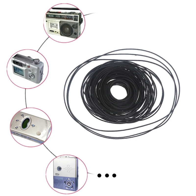 Mix Size 1mm Square Cassette Tape Machine Belt Assorted Common Belt for Recorder Walkman,Repeater DVDs Drives 50/100PCS