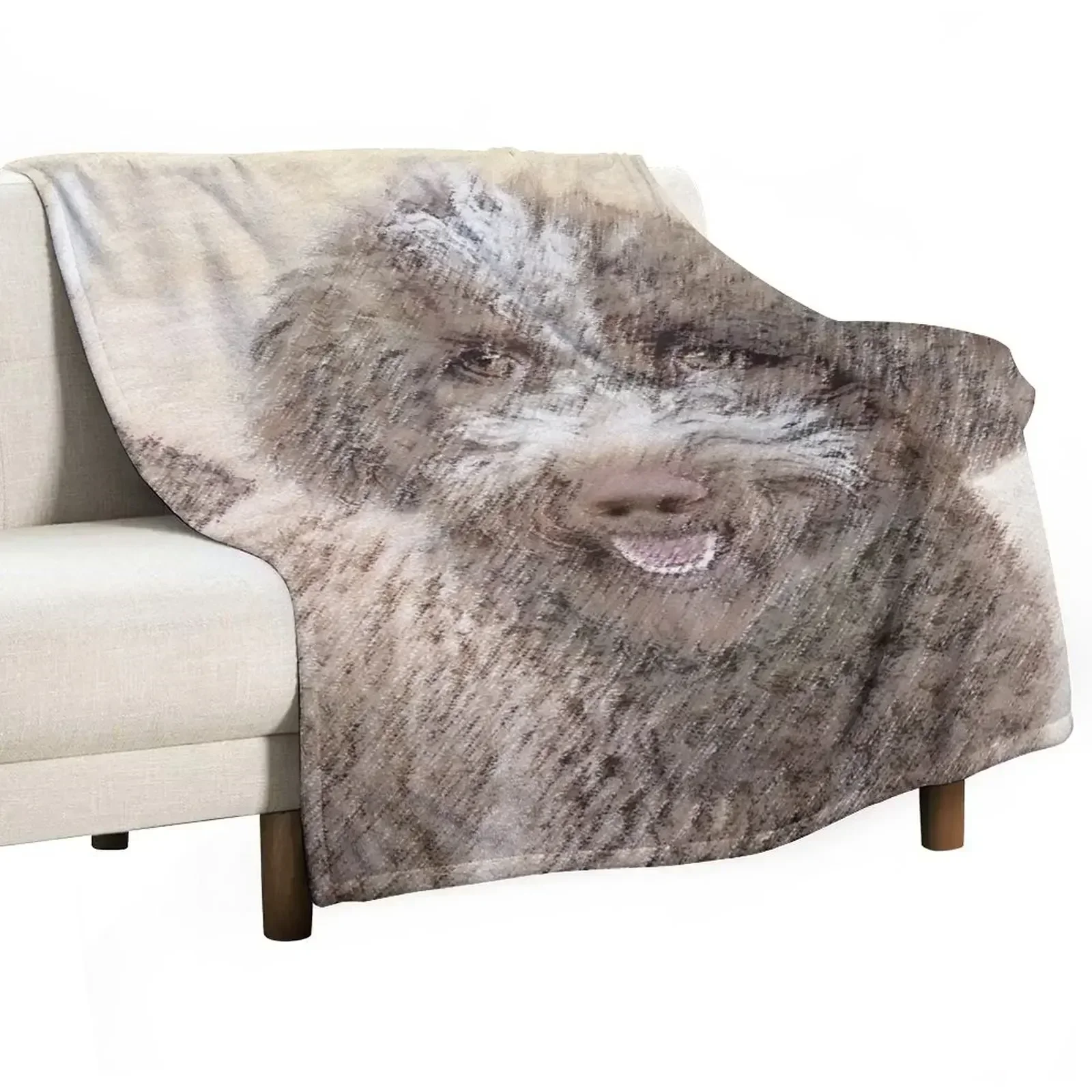 Lagotto Romagnolo Painting - Cute Original Dog Art Throw Blanket Hair Winter beds Bed covers Furry Flannel Fabric Blankets