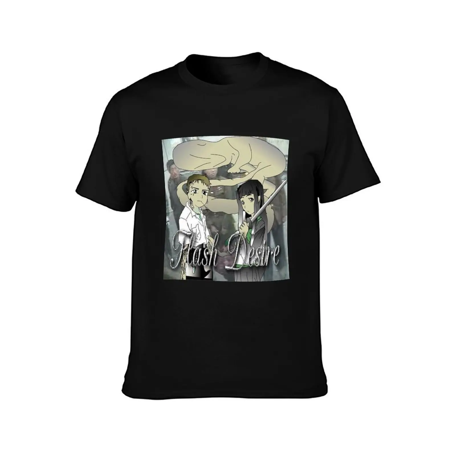 YABUJIN FLASH DESIRE T-Shirt, Summer Casual Cotton Tee, Oversized Streetwear Tops, Vintage Graphic Print, Loose Fit Short Sleeve