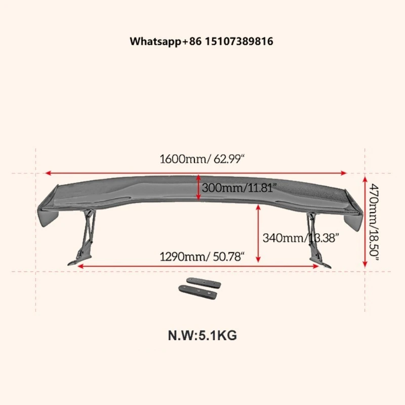 For Type R 2023-24 FL5 Hatchback Carbon Fiber VTX Style GT Spoiler Wing