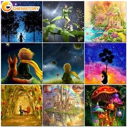 CHENISTORY 60x75cm Diy Oil Digital Painting By Numbers Kits Cartoon Little Prince Acrylic Paint By Numbers For Adults Home Decor