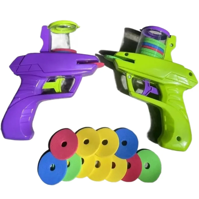 Flying Disc Gun Foam Disc Launcher Handheld Shooter Indoor Shooting Game Outdoor Achtertuin Speelgoed Voor Jongens En Meisjes Verjaardagscadeaus