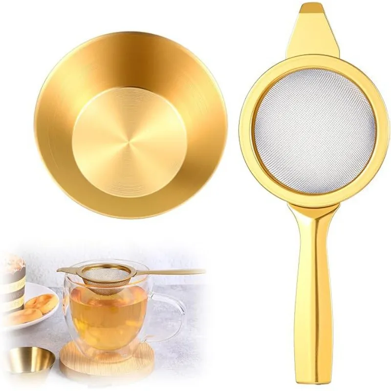 304 Stainless Steel Tea Infuser Set - Multi-Function Filter & Drip Tray Accessory for Loose Leaf Tea