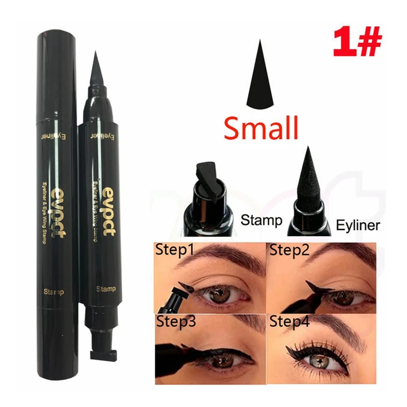 Evpct 2Pcs 2 In 1 Long Lasting Waterproof Double Head Makeup Liquid Eye Liner Pen Eyeliner Liquid Eyeliner