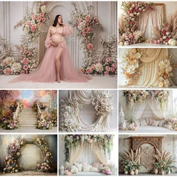 Boho Arch Brick Wall Photography Backdrop Kids Newborn Baby Portrait Photocall Decor Fresh Spring Floral Wedding Backgrounds