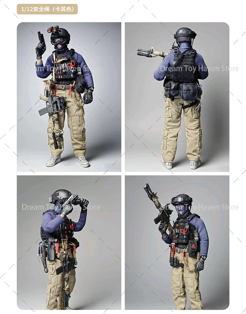 1/12 مقياس الجندي التكتيكية حبل حلقة تسلق نموذج المعدات العسكرية على ظهره ملحق Diy بها بنفسك 6 بوصة عمل الشكل الدمى #4