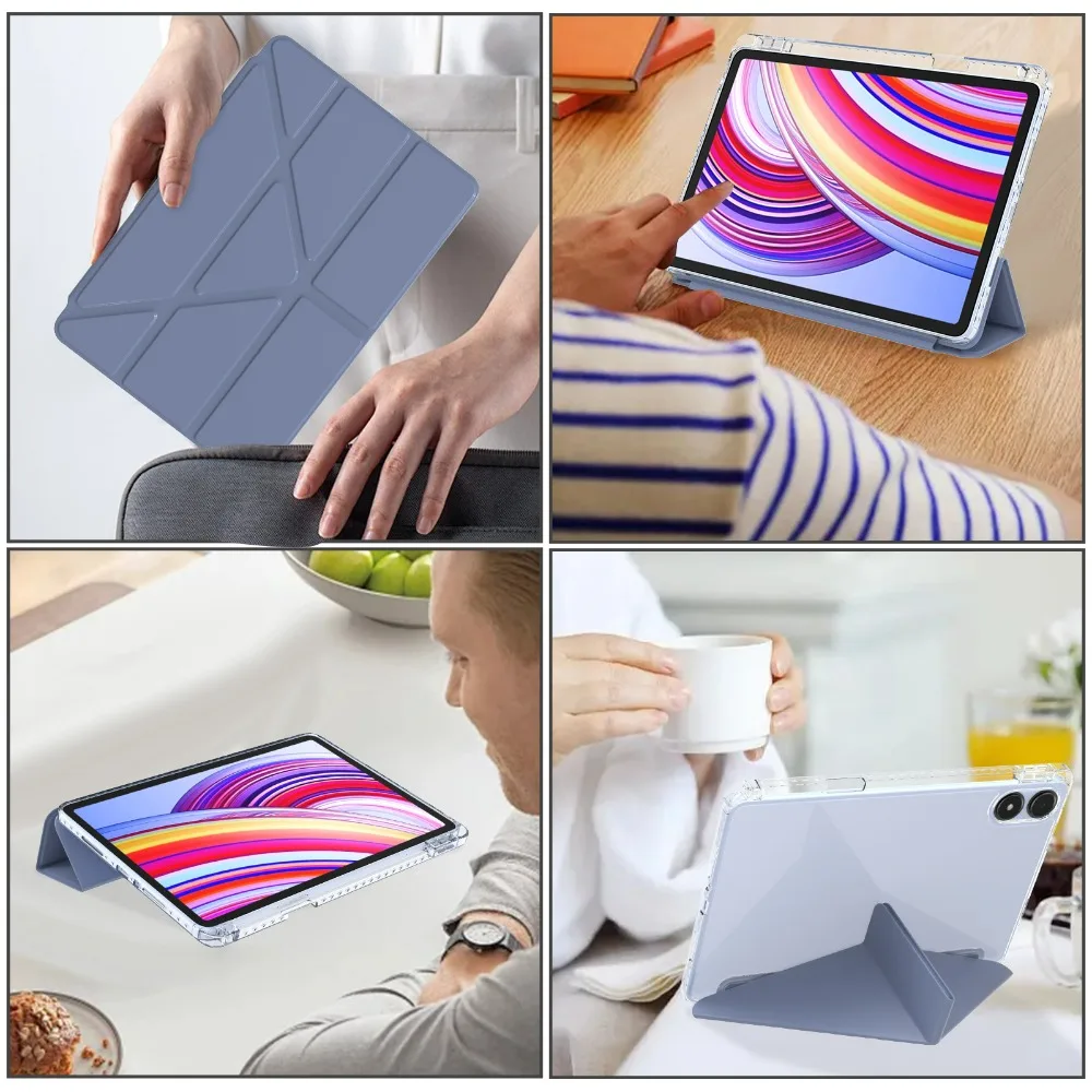 Etui Redmi Pad Pro Case 12,1 cala 2024 Tri-Folding Flip Stand Case dla Redmi Pad Pro Poco Pad 12 1 2024 z automatyczną osłoną uśpienia — zdjęcie produktu 6