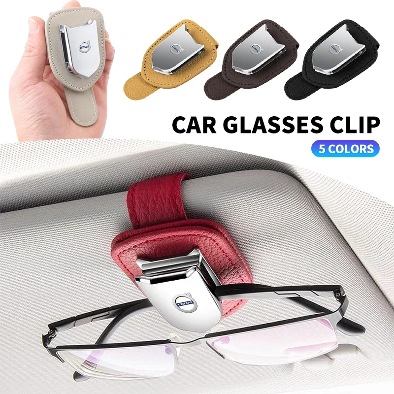 

Metal Car Mounted Sun Visor Glasses Clip Sunglasses Card Holder For Volvo R Design Xc60 V60 S60 V40 V50 S40 S80 C30 Xc40 Xc70