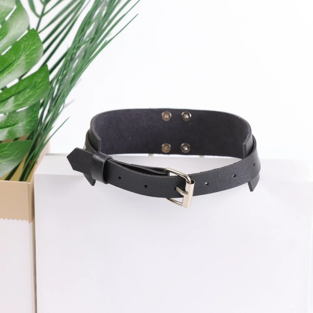 القوطية الشرير المعادن المختنق فو الجلود الرباط قلادة للجنسين حزب نادي قلادة