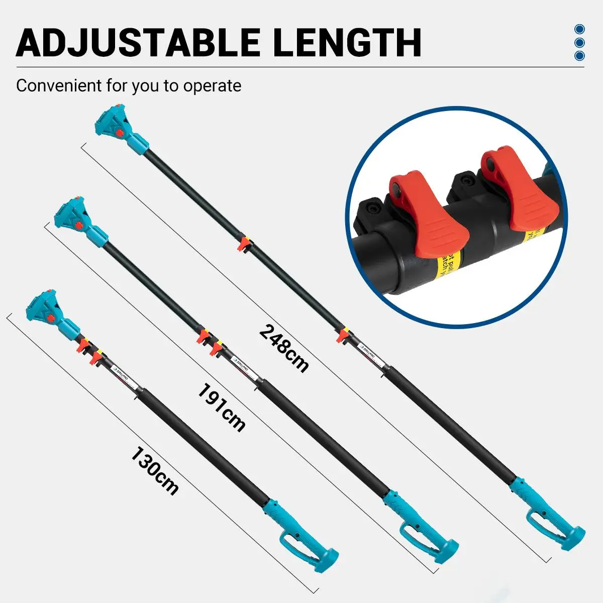 Brushless Pruning Telescoping Rod Electric Shears Chain Saws Pole Anti-Slip Handle 180 Degree Adjustable for Makita Battery
