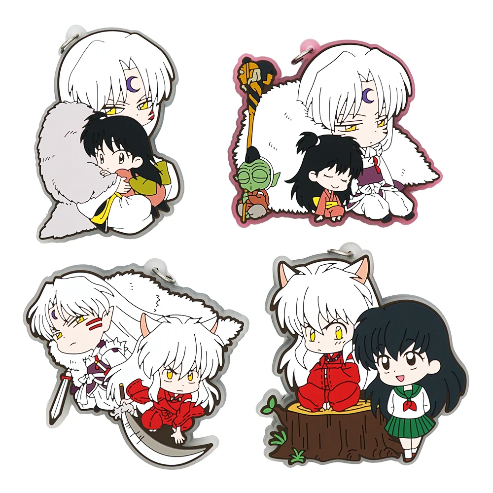 Inuyasha Anime Higurashi Kagome Sesshoumaru RIN Cute Rubber Keychain