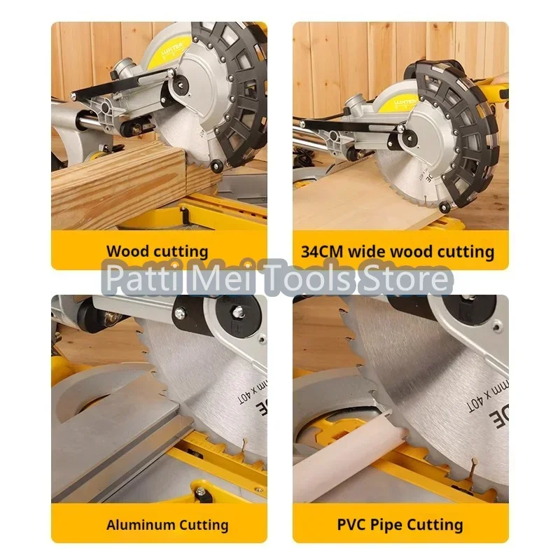 เลื่อยปรับองศาก้านดึง 10 นิ้ว, เครื่องเลื่อยรางยาวอลูมิเนียม, ตําแหน่งด้วยเลเซอร์, เครื่องตัดความแม่นยําสูง