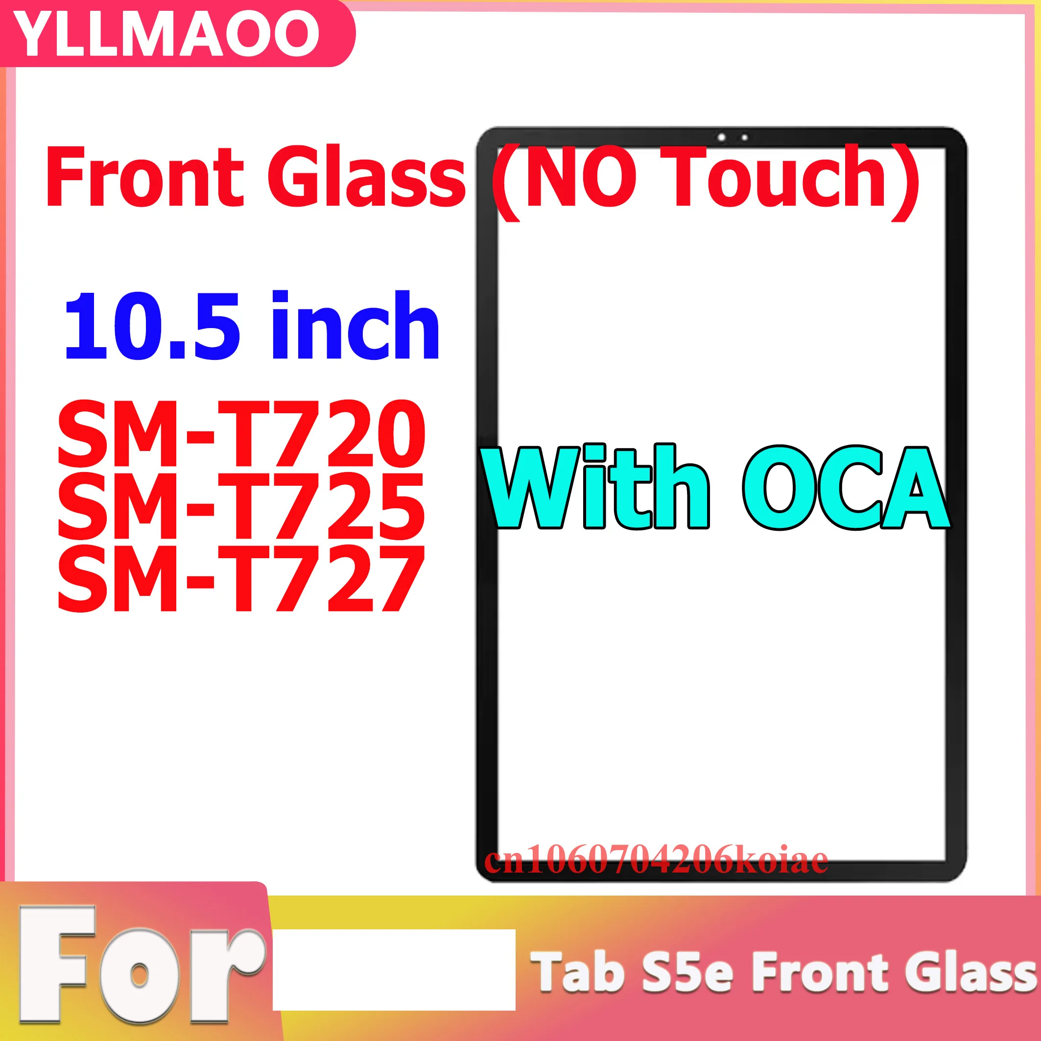 NEW + OCA For  Tab S5e T725 T720 T727  Touch Screen Front Outer Glass Lens Replacement Tablet Display Panel