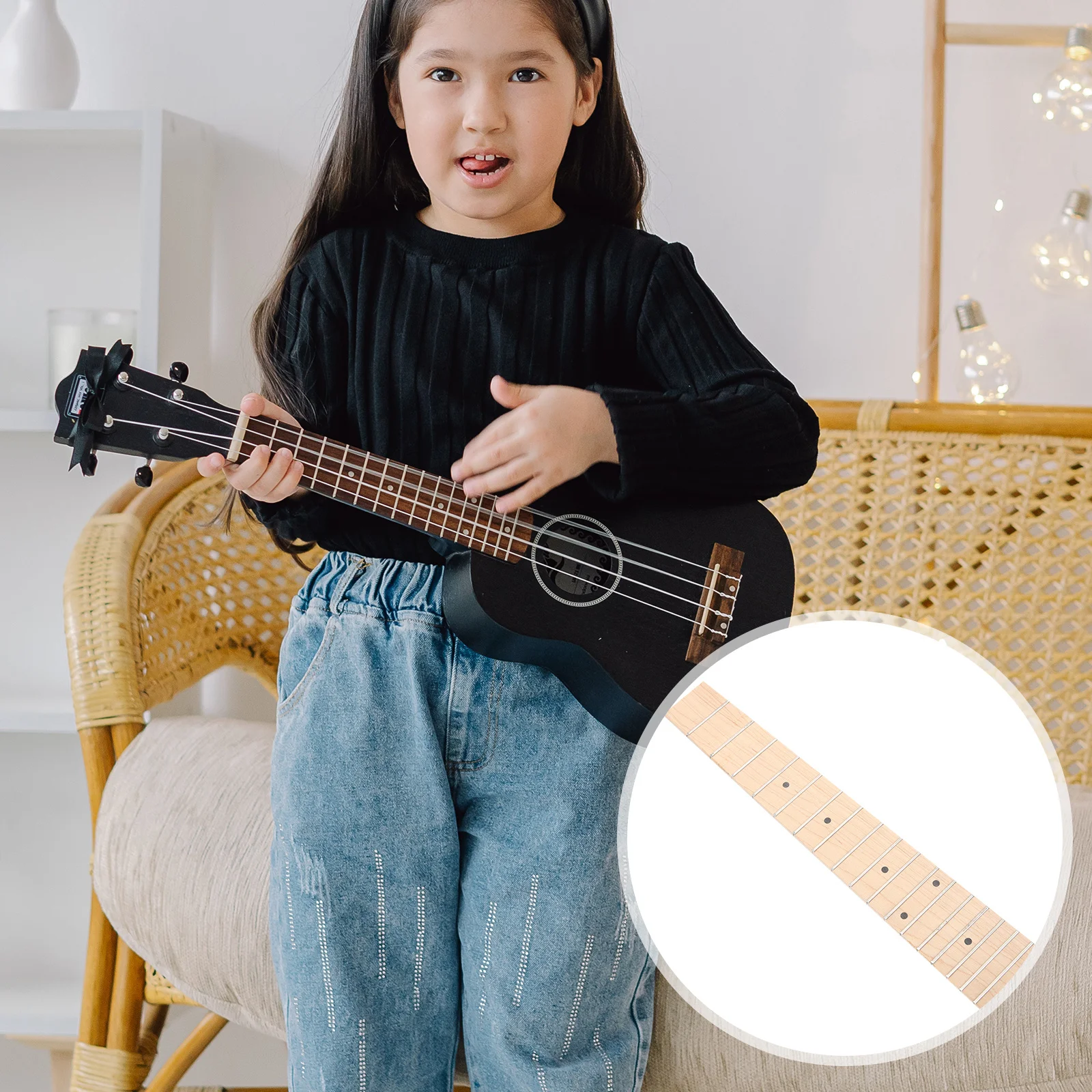 

Maple Wood Guitar Fingerboard Replacement Smooth Durable For Ukulele Fretboard Repair Wood Parts Accessory Instrument