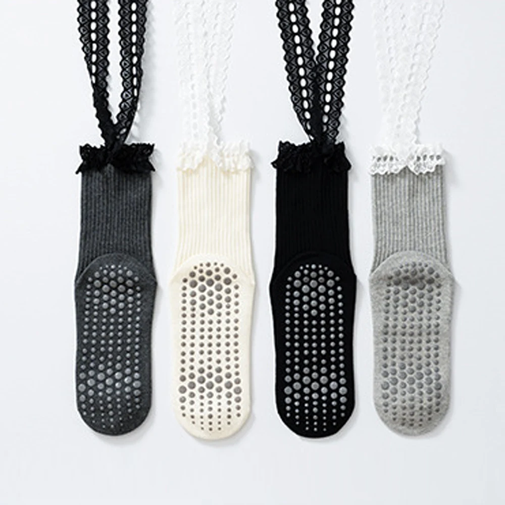 سويتي الدانتيل حافة الأشرطة اليوغا جوارب بيلاتيس للنساء عدم الانزلاق الطابق الرياضة العجل الجوارب موضة كل مباراة الاتجاه الجوارب #2