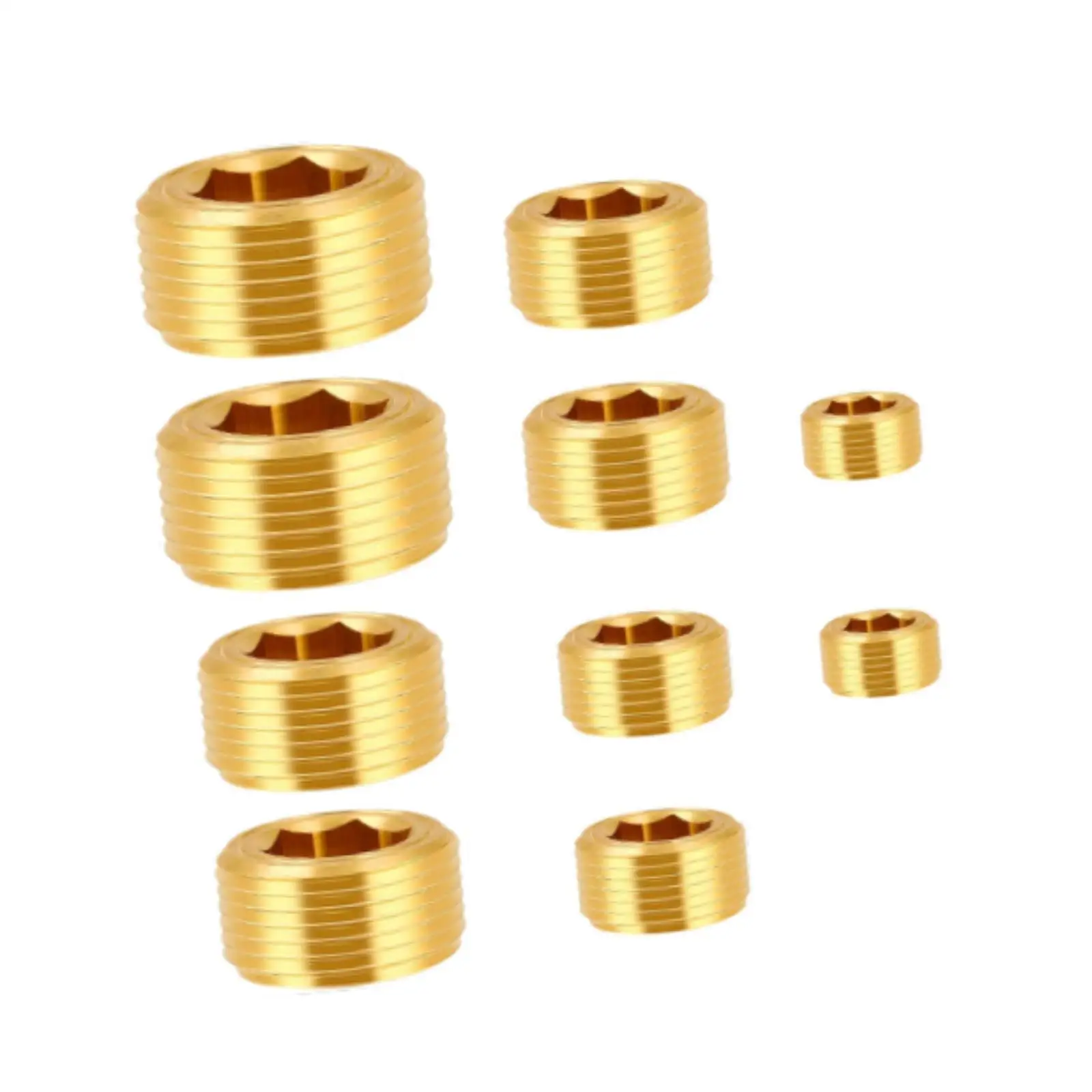 10Pcs Brass NPT Sturdy Hex Socket for Prevent Leakage Oil Gas
