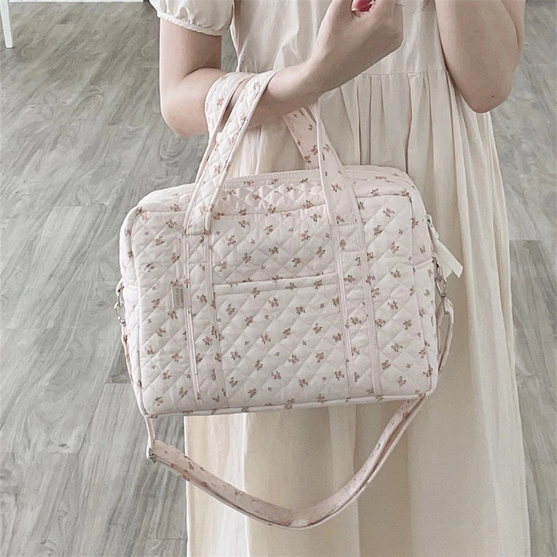 Koreanische Mode Floral Windel Tasche für Frauen Süße Blume Große Kapazität Mutterschaft Pakete Weiche Baumwolle Neugeborenen Zeug Lagerung Tasche