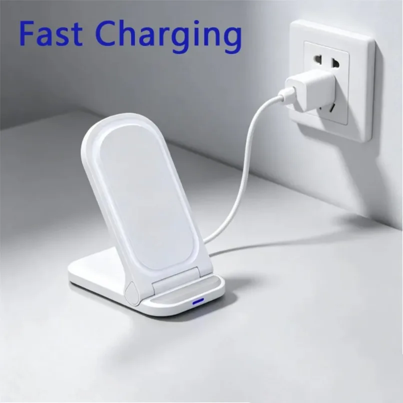 Portable Foldable Magnetic Wireless Charger Stand Desktop Cellphone Charging Bracket Multi View Angle For Office Home Travel view 5