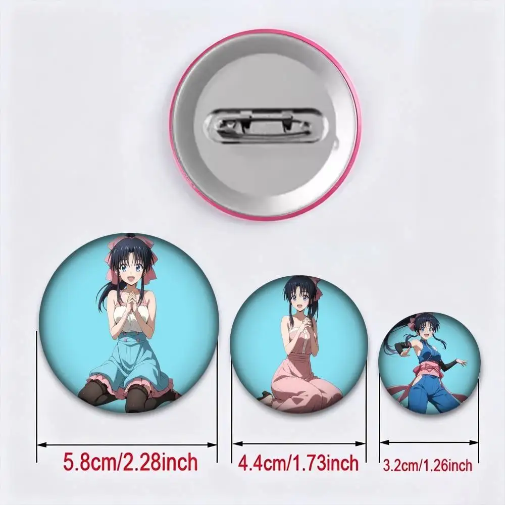 R-Rurouni Kenshin Kamiya Kaoru 25 32 44 58 75mm Badges Personalized Round Brooches Pins Accessory Gift