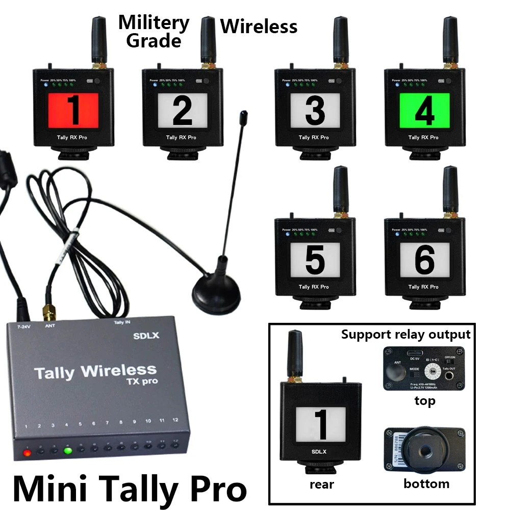 SDLX Tally pro Wireless Tally Light System Military-grade wireless technology , Supports switchers with Serial port input