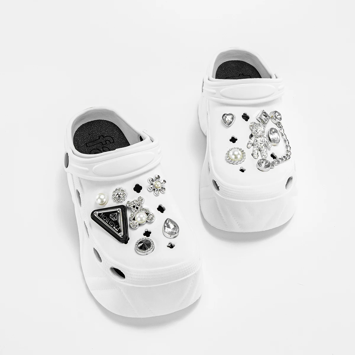 Summer New Style Plastic Triangle Brand Fashion Versatile Eva Clogs for Women, Outdoor Casual Slippers, Thick-Soled Non-Slip Height-Increasing Closed-Toe Sandals 8809 - view 6