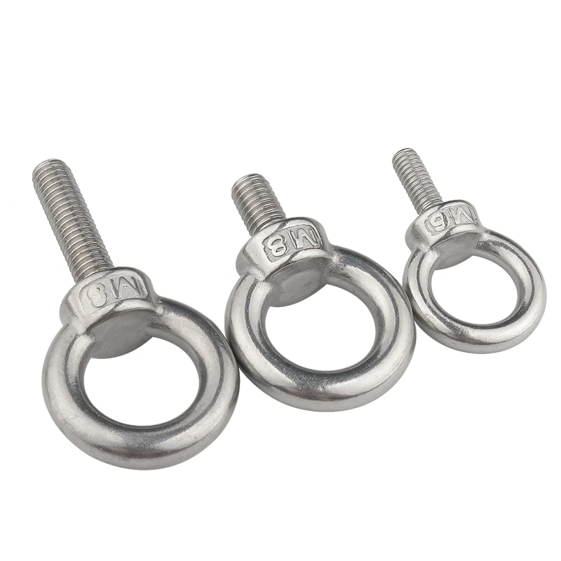 5/1pcs M3 M4 M5 M6 M8 M10 M12 DIN580 Eye Bolt 304Stainless Steel Marine Lifting Eye Screws Ring Loop Hole for Cable Rope Eyebolt