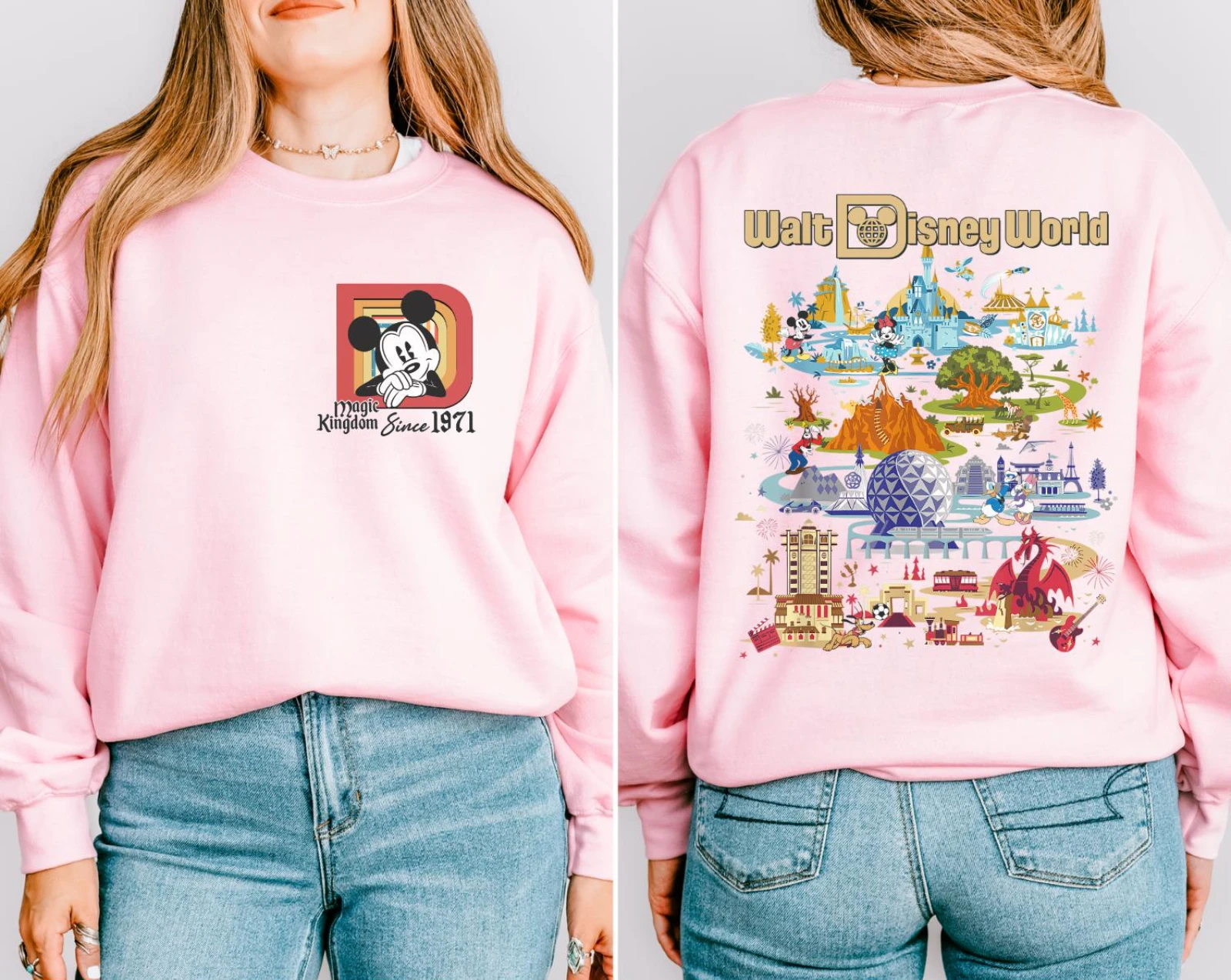 بلوزات والت ديزني وورلد، بلوزات ريترو ديزني وورلد، هوديس ماجيك كينغدوم 1971، ملابس شقيقة رحلة ديزني #6