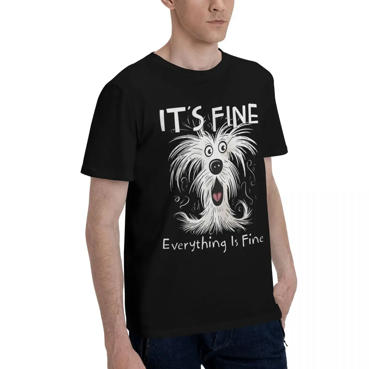 Cute Dog Fine Art Print Movement T-shirts Vintage Leisure Championship Funny Eur Size