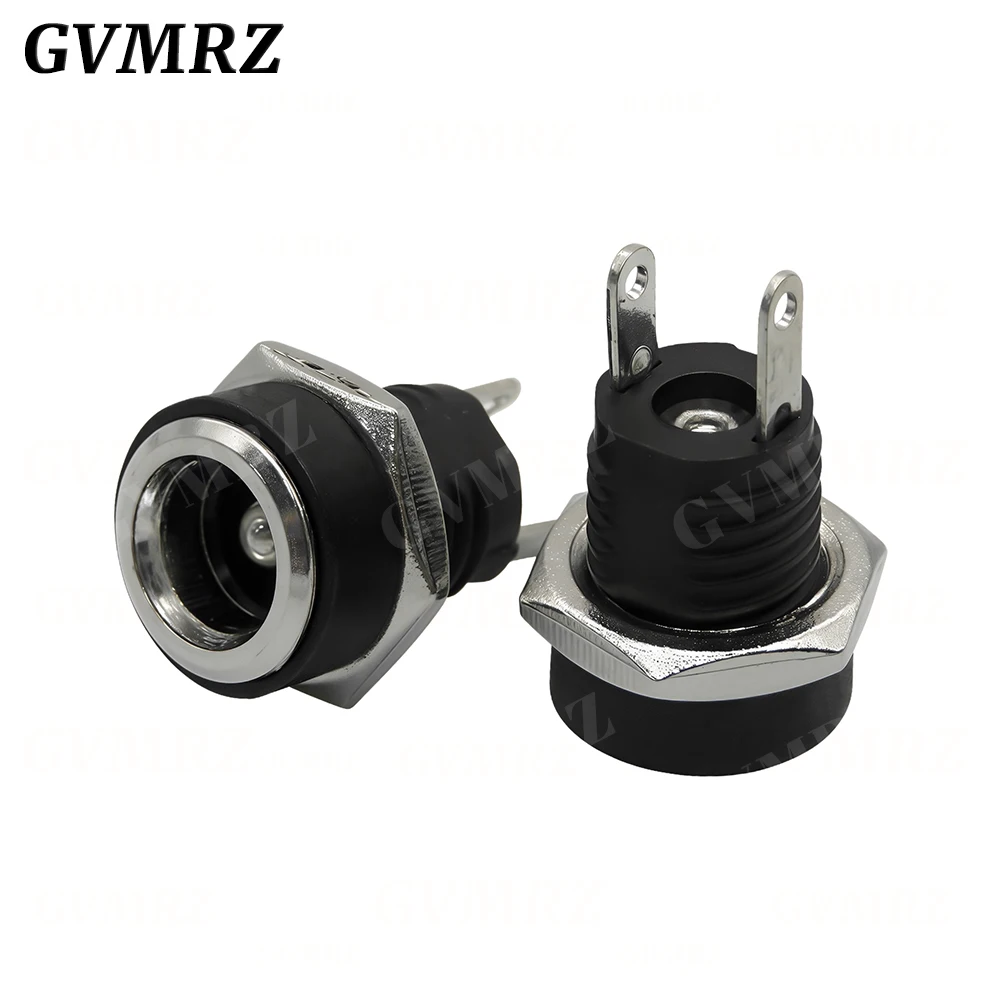 5 أزواج 3A 12 فولت 5.5x2.1 مللي متر البلاستيك ذكر المقابس DC022 تيار مستمر مقبس الطاقة أنثى جاك المسمار الجوز لوحة جبل موصل 5.5*2.5 مللي متر #4