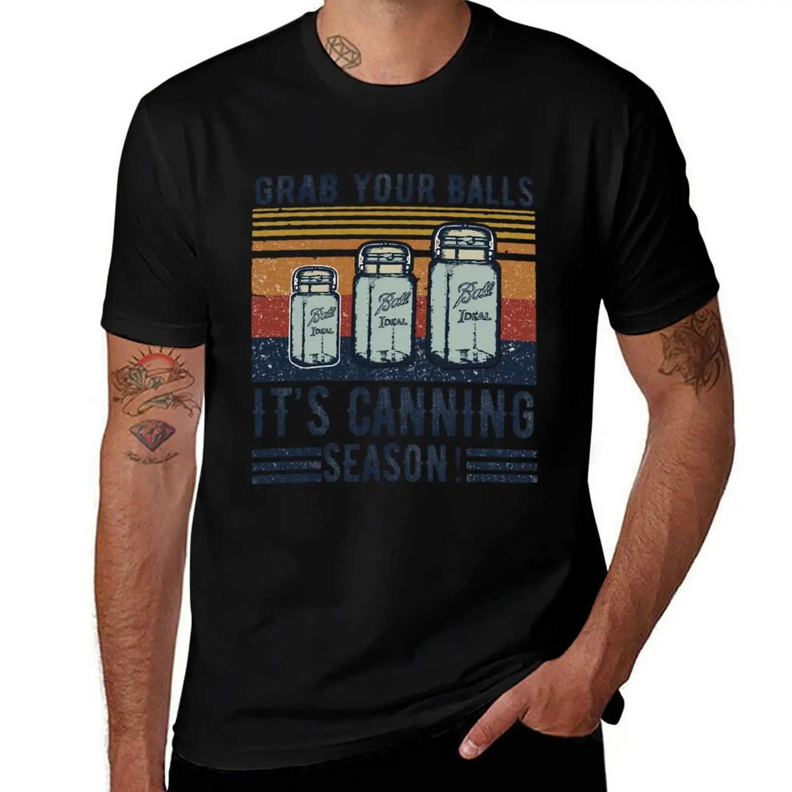 Vintage Grab Your Balls It's Canning Season T-Shirt Work Utility Casual Tee Shirt