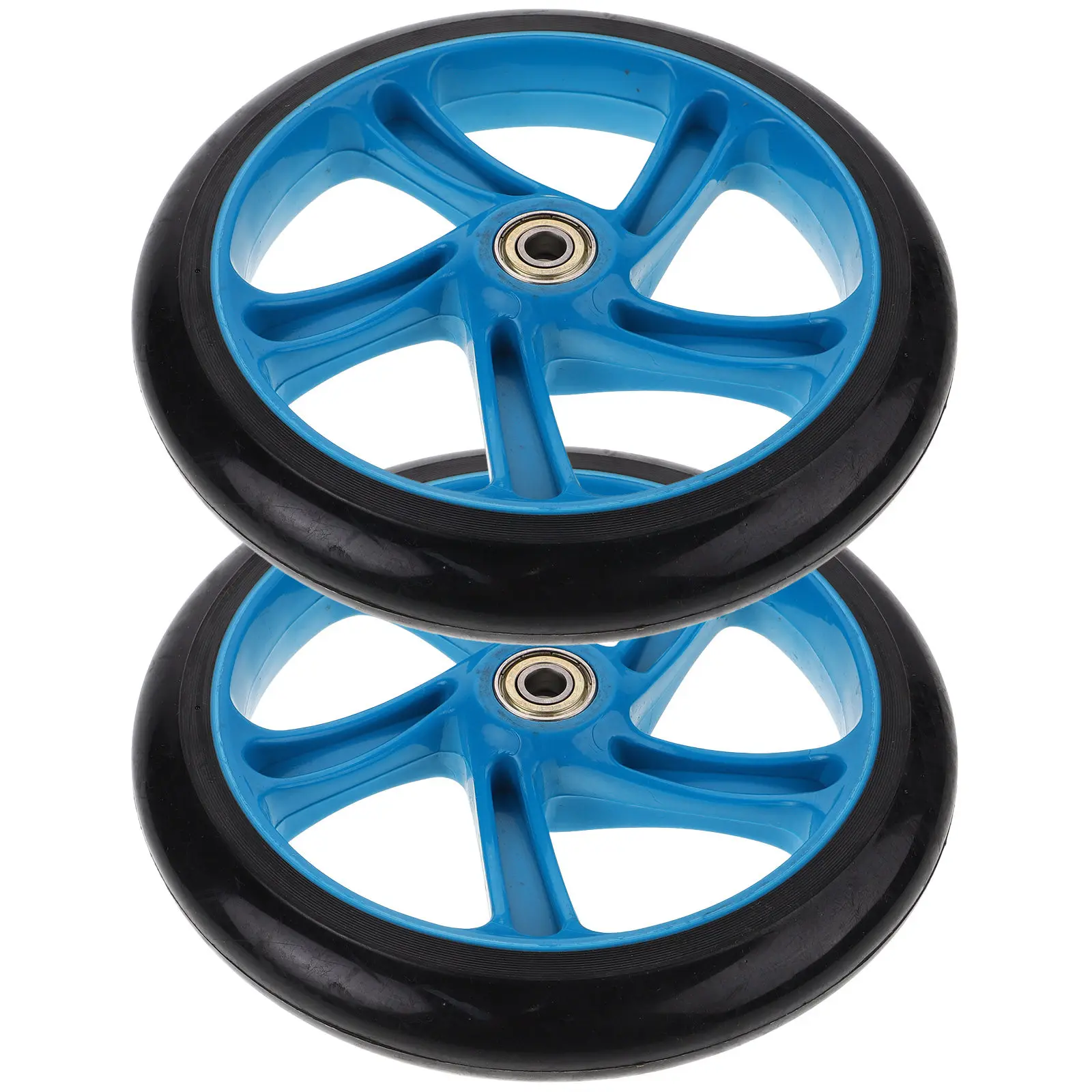 

2Pcs High Elastic PU Scooter Wheels Heavy Duty Replacement Flexible Wheels for Electric Razor Knee Mobility Devices