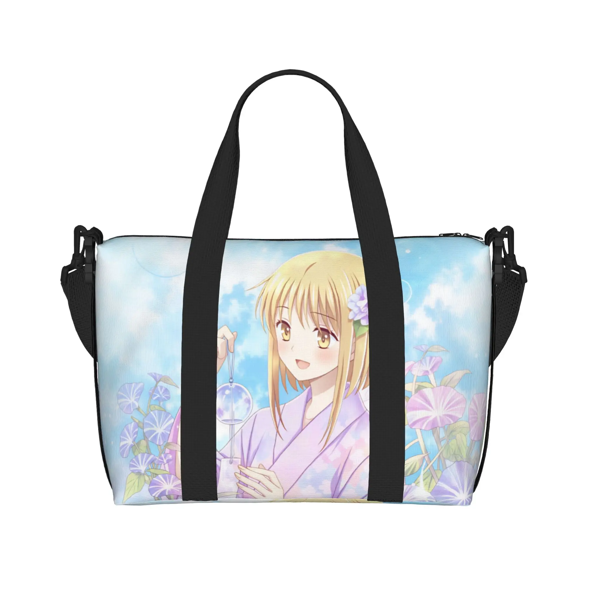 Custom Kisa Sohma D-Fruits B-Basket Tote Bag for Women Large Capacity Anime Beach Gym Travel Bags
