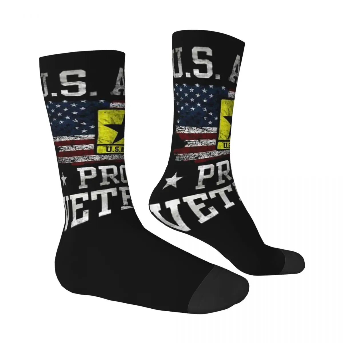 Us Flag Army Proud Veteran Unisex Winter Socks Running Happy Socks Street Style Crazy Sock