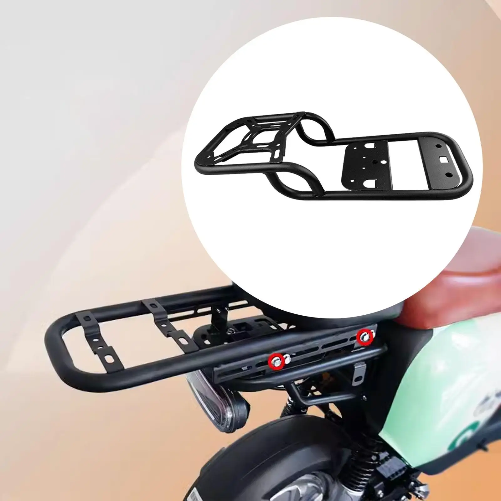 

Motorcycle Rear Luggage Rack Metal High Strength Practical Convenient Accessories for Daily Commuting Travel Electric Moped
