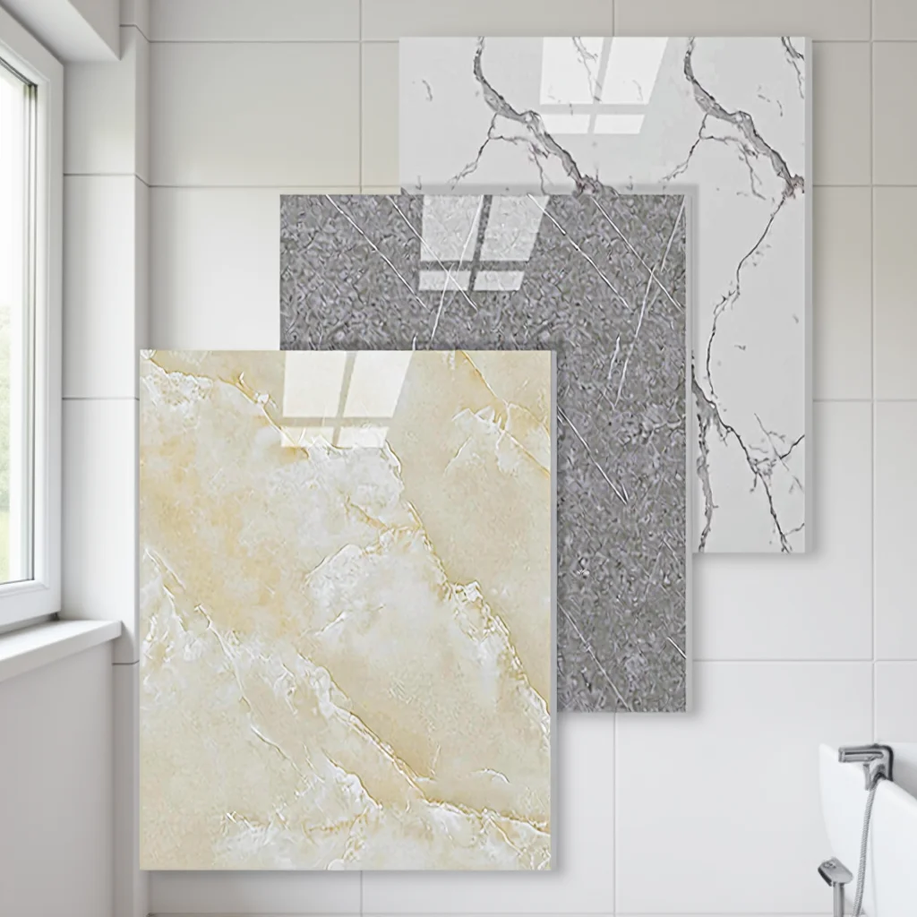 10-50Pcs PVC Marble Wall Stickers Self-Adhesive Thickened Tile Stic...