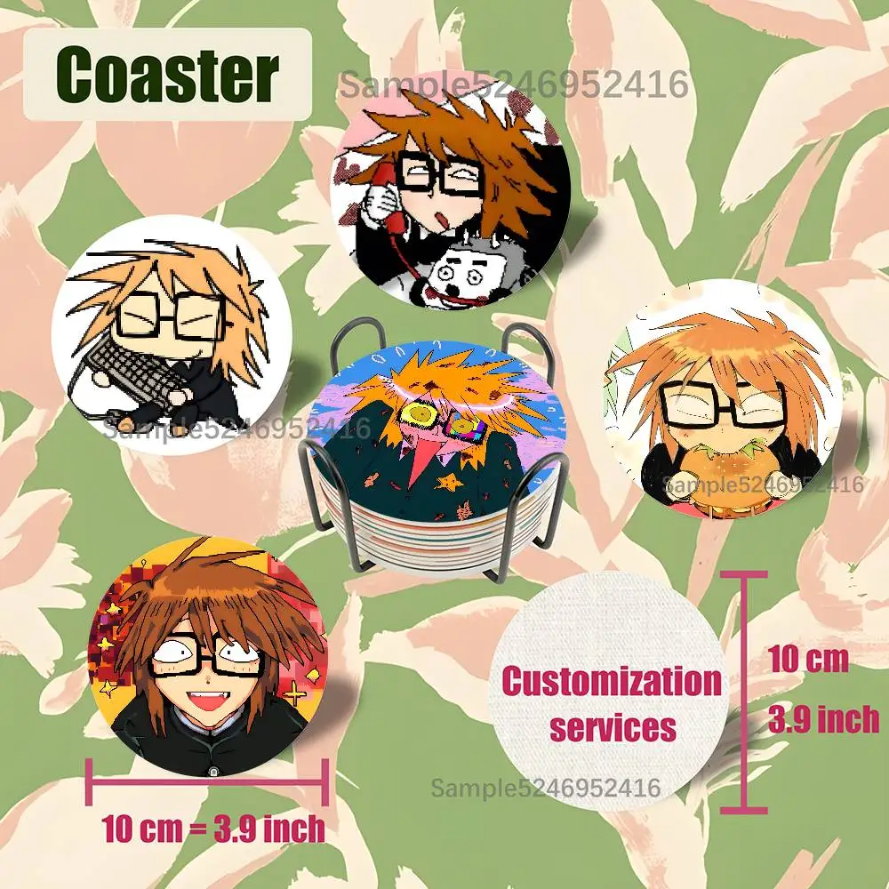 Cartoon R-Ranfren Randal Wooden Coaster Non-Slip Heat-Resistant Fun Dining Table Decoration Cafe Restaurant Gifts
